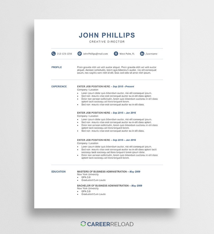 Download Free Resume Templates Free Resources for Job