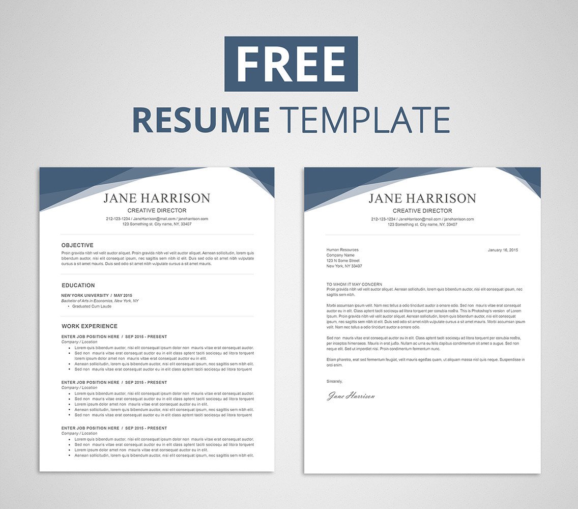 Free Resume Template for Word & shop Graphicadi