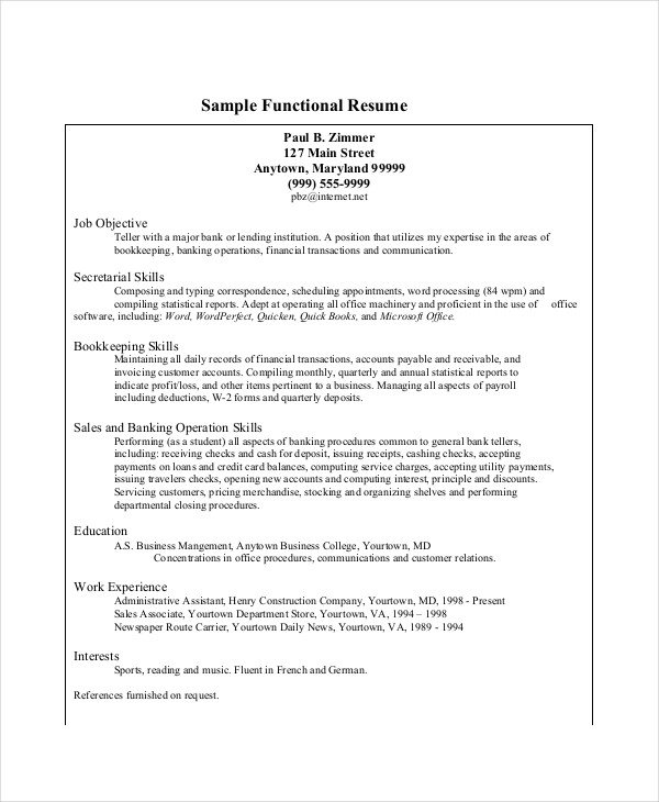 Bank Teller Resume Template 5 Free Word Excel PDF