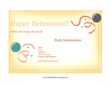 Flyer For Retirement Party