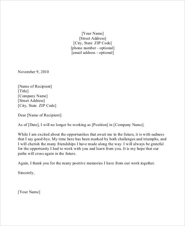 Formal Letter Sample Template 70 Free Word PDF