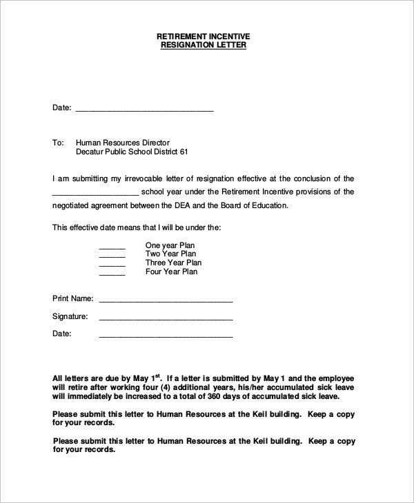 Sample of Resignation Letter 8 Examples in Word PDF