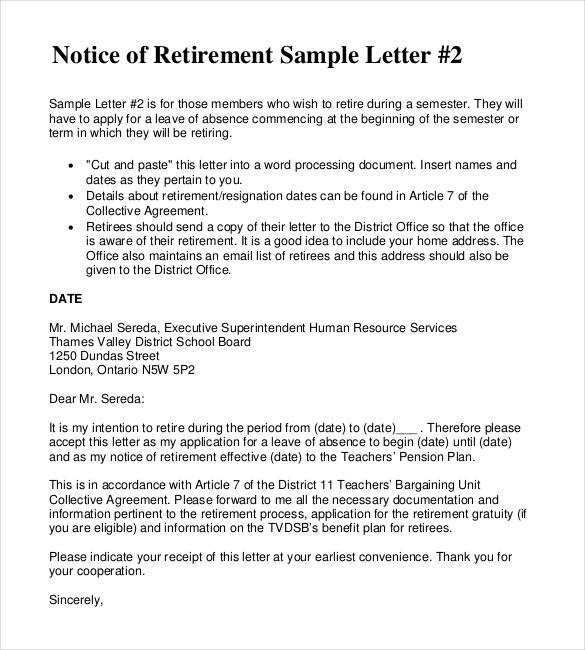 2 Resignation Retirement Letter Templates PDF