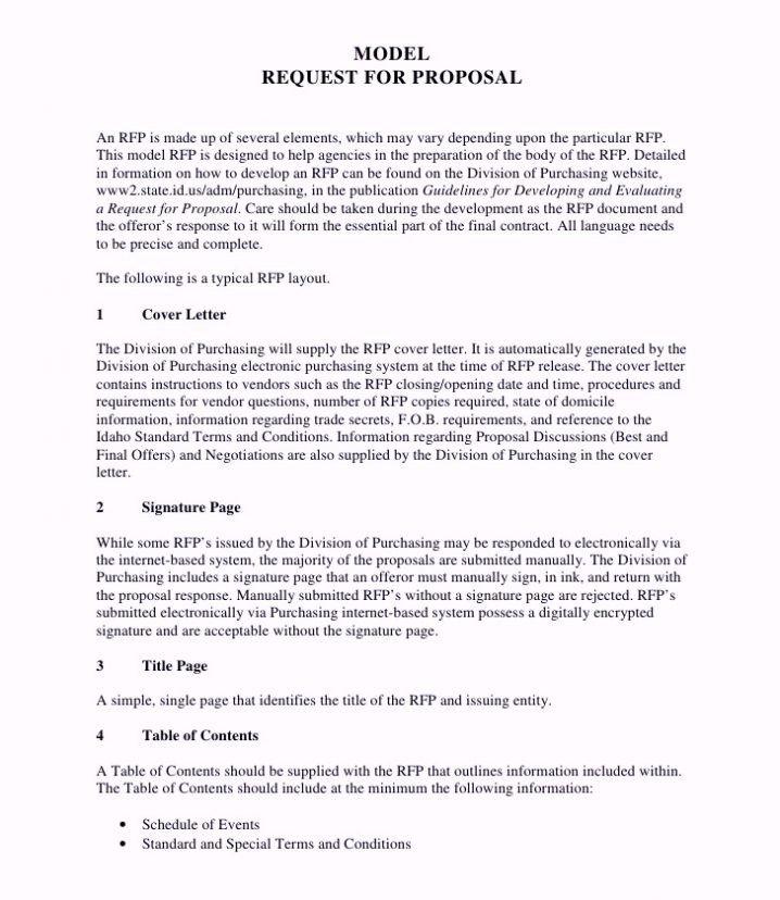 Sample Rfp Response Template Information Technology Example