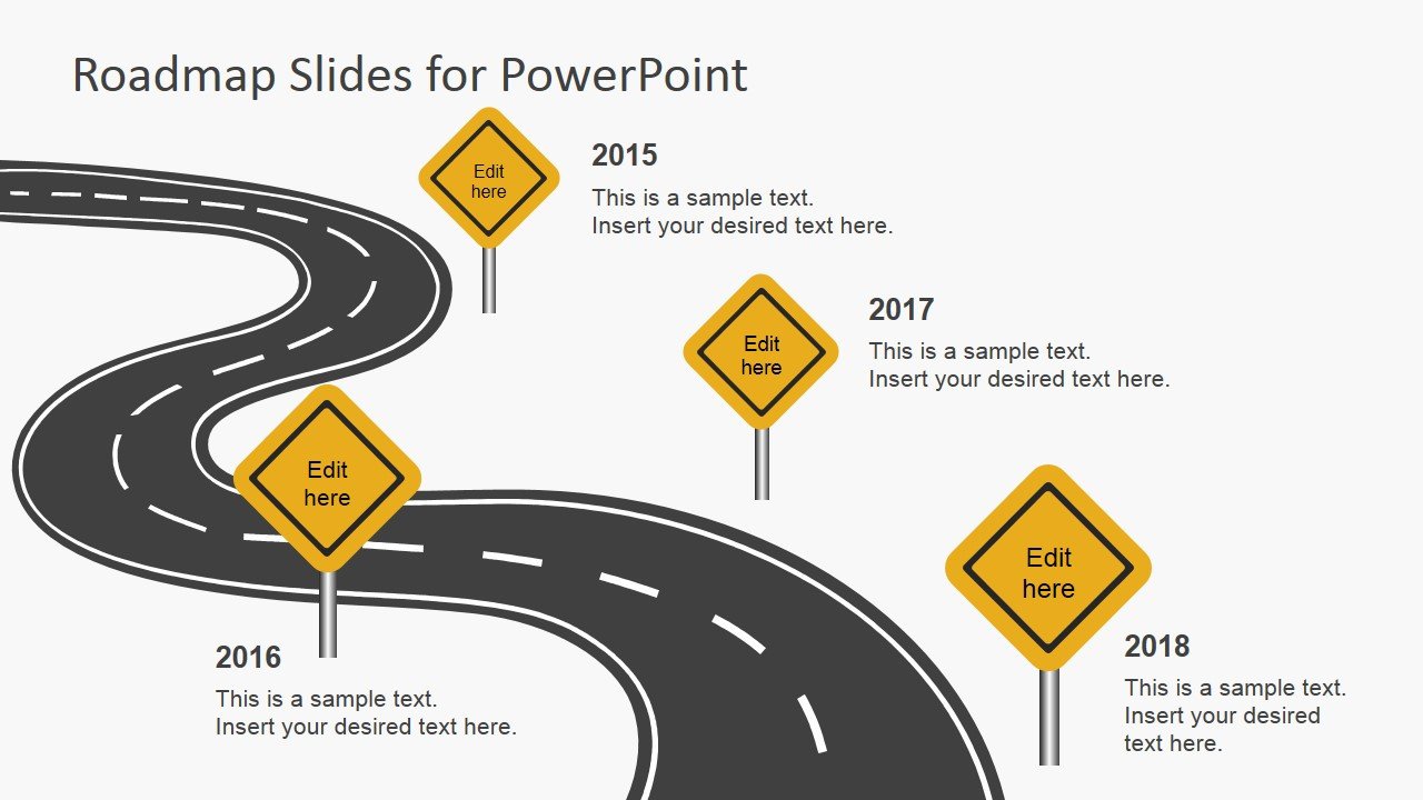Free Roadmap Slides for PowerPoint SlideModel