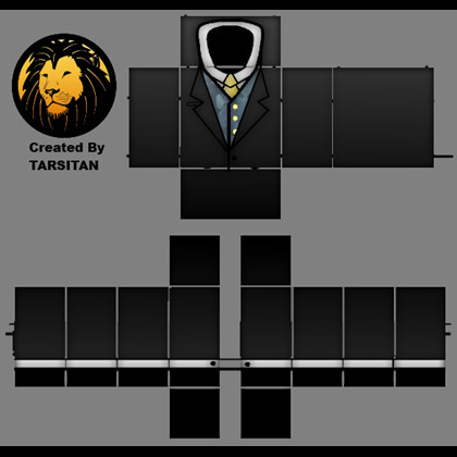 Black Suit w Bluesteel Vest Template Roblox