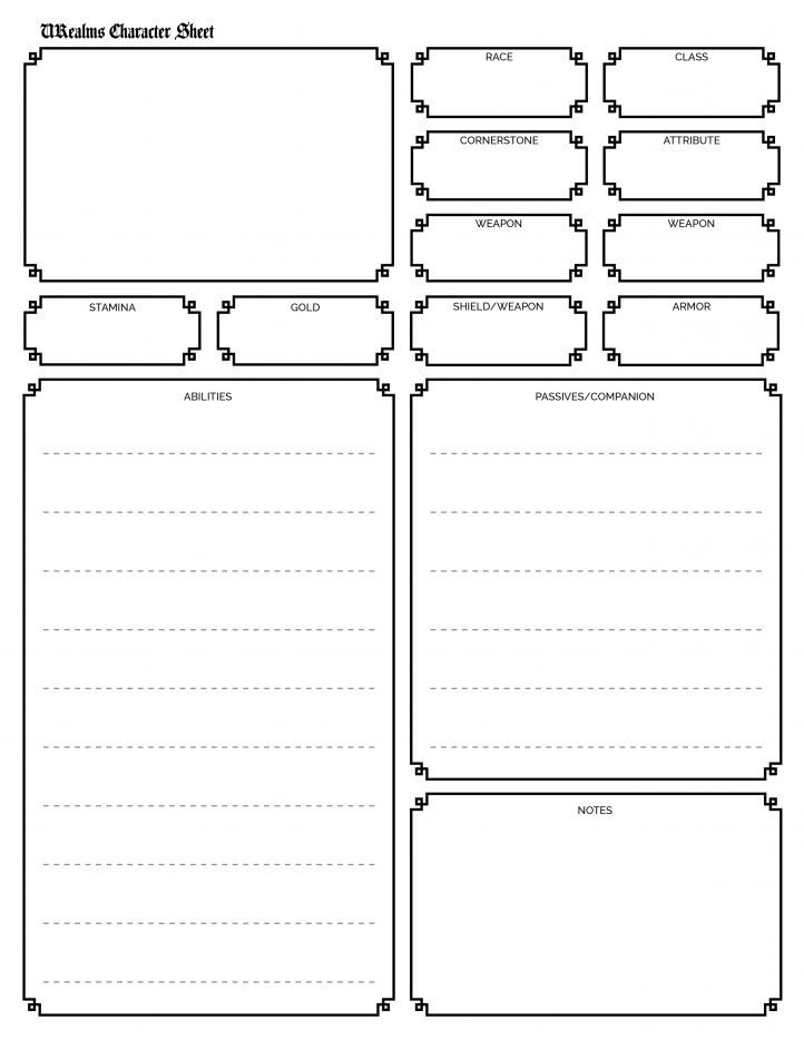 Roleplay Character Templates