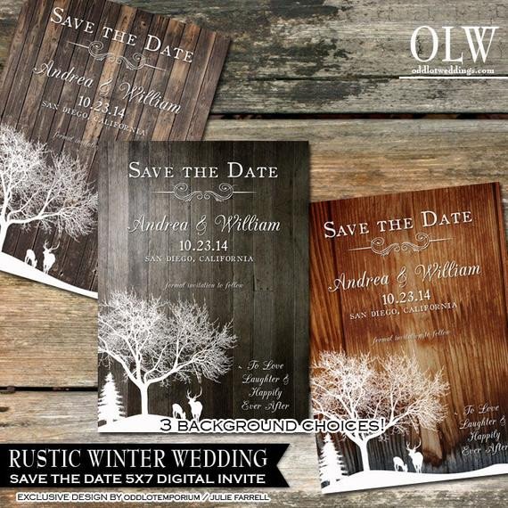 Rustic Winter Wedding Invitations Country Winter by