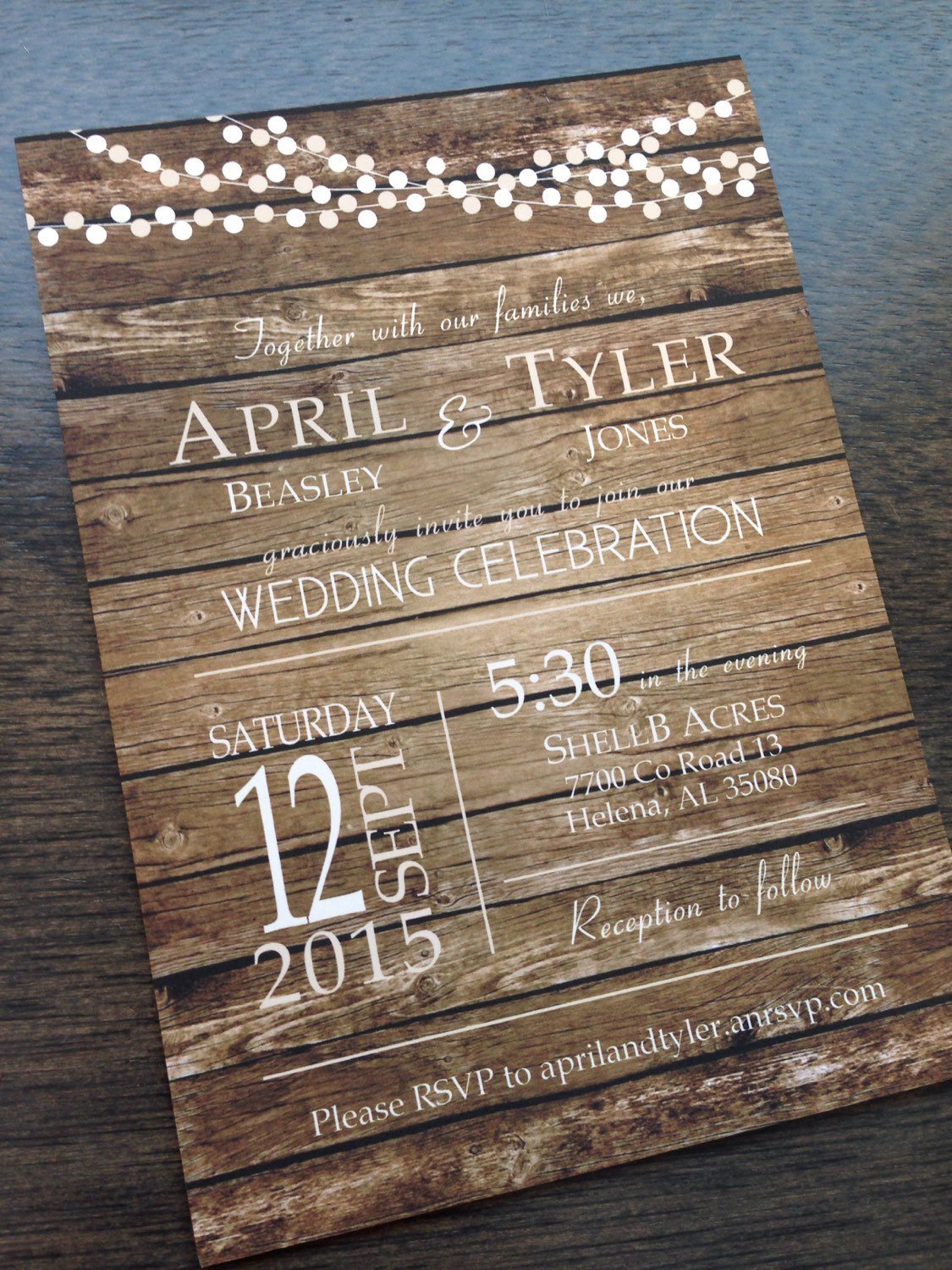 Wedding Party with Rustic Country Wedding Invitations