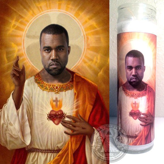 Saint Kanye West Prayer Candle from Illuminidol on Etsy