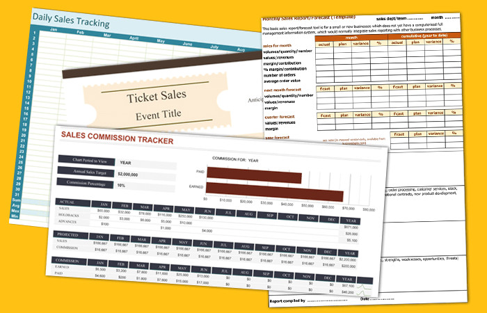 Sales Tracking Template – 5 Printable Spreadsheets