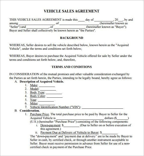 6 Free Sales Agreement Templates Excel PDF Formats
