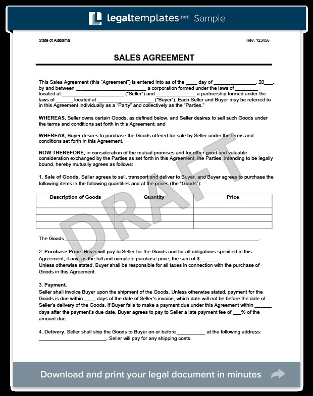 Sales Agreement Create a Free Sales Agreement Form