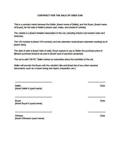 Sales Contract Template Free Download Create Edit Fill
