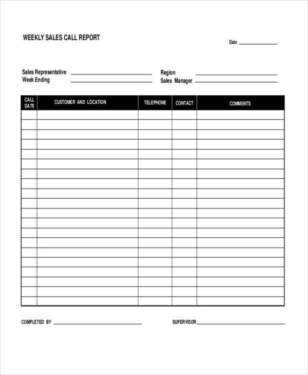 Sales Call Report Template 12 Free Word PDF Apple