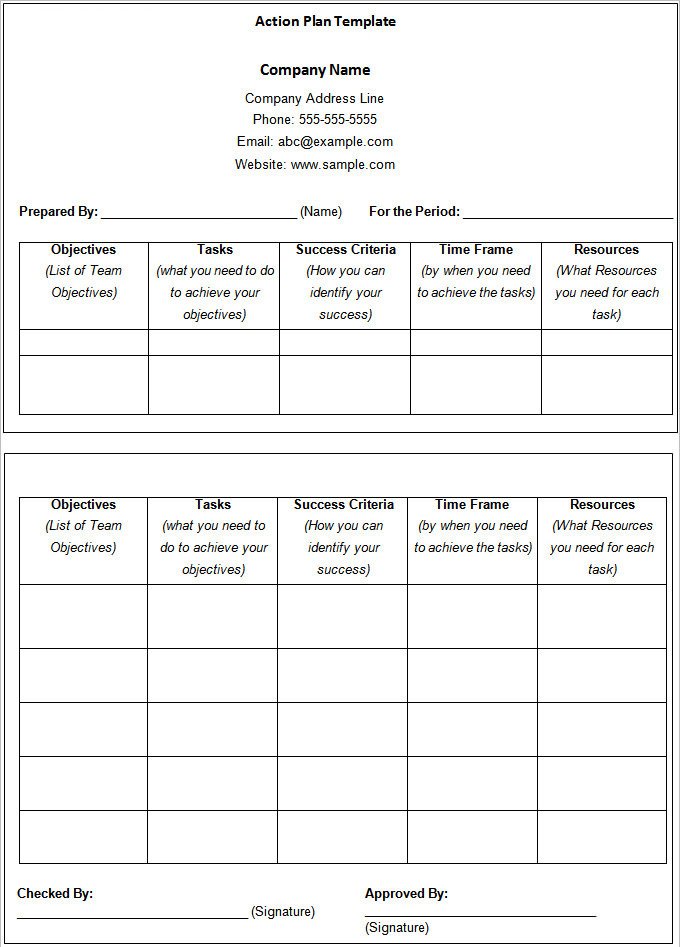 Sales Action Plan Template – 11 Free Word Excel PDF