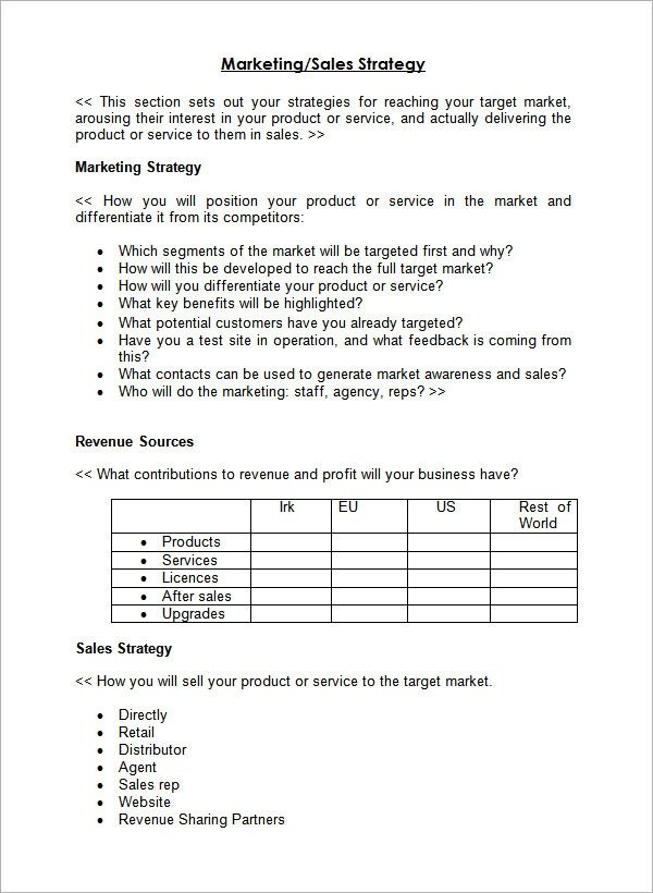 Sample Sales Plan Template 17 Free Documents in PDF
