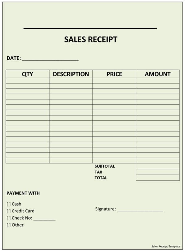 11 Sales Receipt Samples & Templates PSD PDF Format