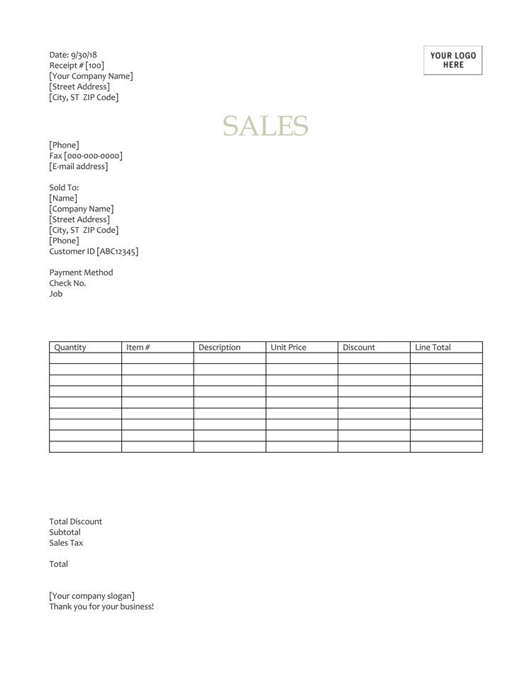 12 Free Sales Receipt Templates Word Excel PDF