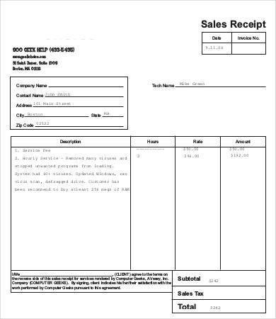 14 Blank Sales Receipt Template PDF Excel