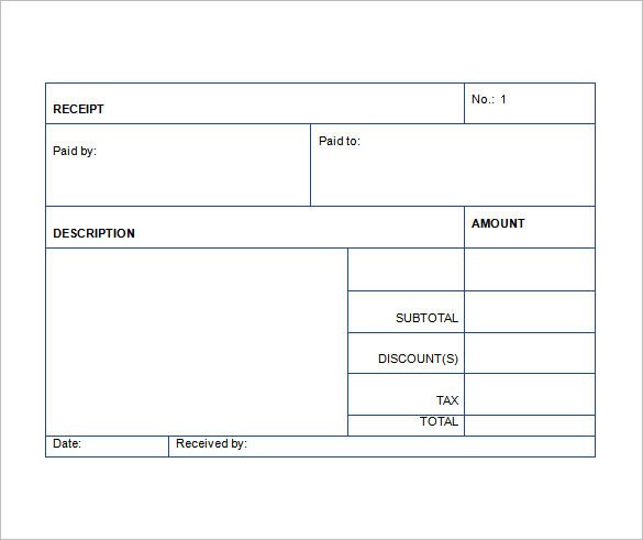 Sales Receipt Template 22 Free Word Excel PDF Format