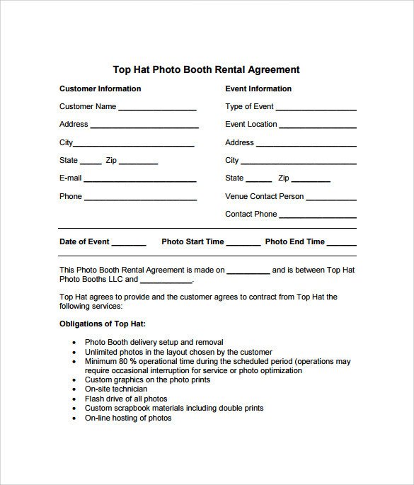 Booth Rental Agreement 6 Free Documents Download in PDF