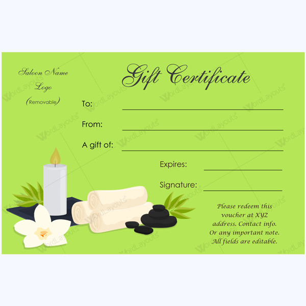 Gift Certificate 24 Word Layouts