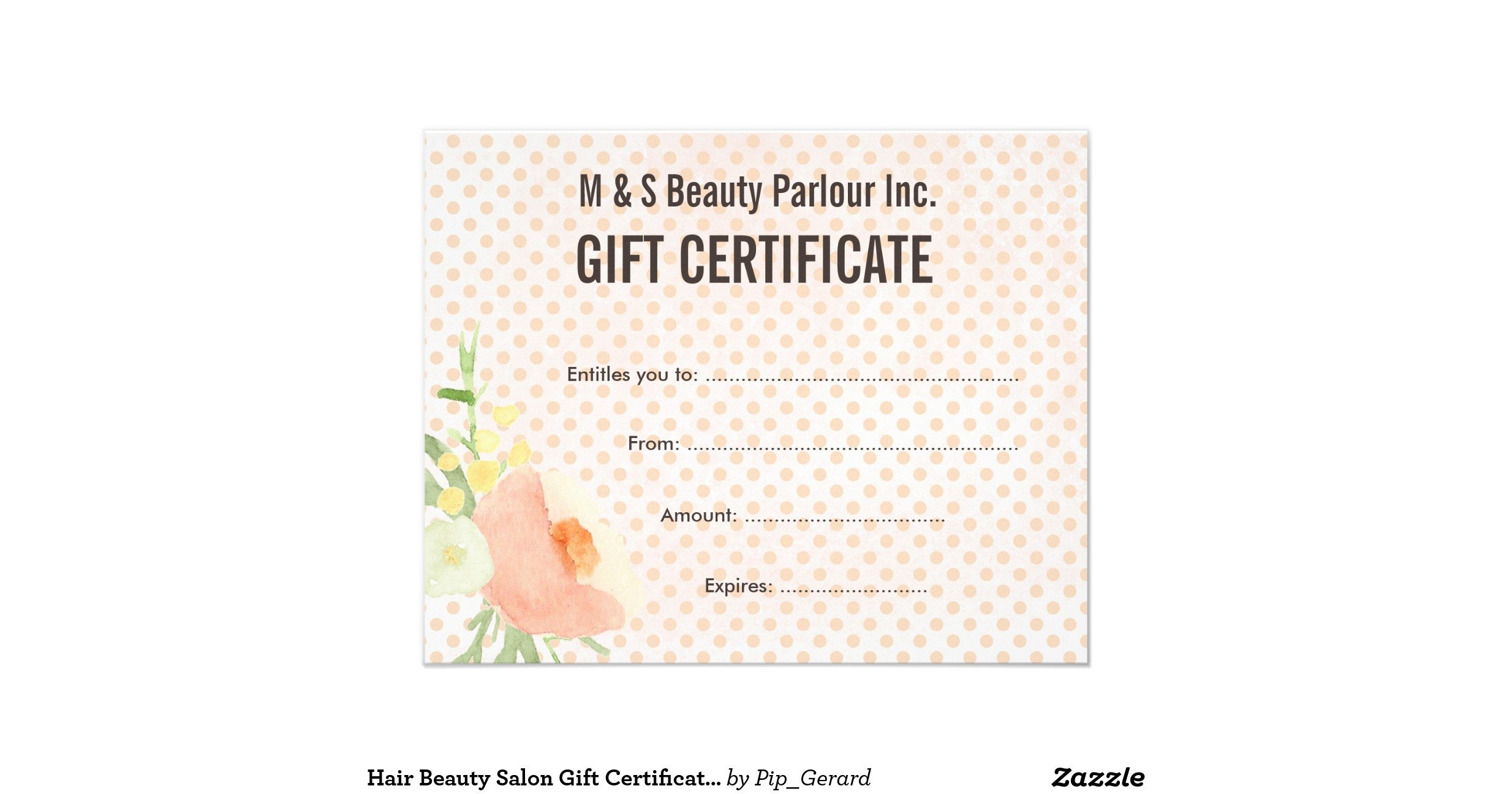 hair beauty salon t certificate template flyer
