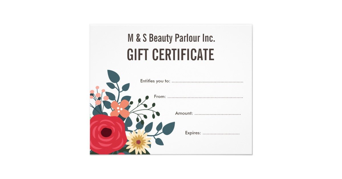 Hair Beauty Salon Gift Certificate Template Flyer