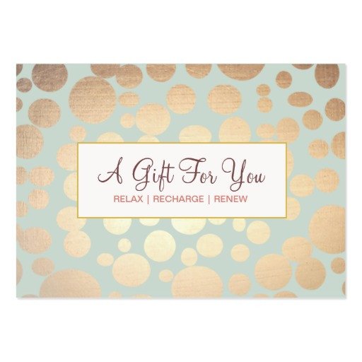 Salon and Spa Faux Gold Leaf Look Gift Certificate