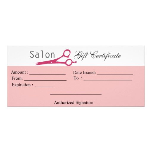 Salon Hair Stylist Cosmetologist Gift Certificate Rack