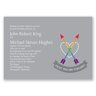 Rainbow Arrows Wedding Invitation