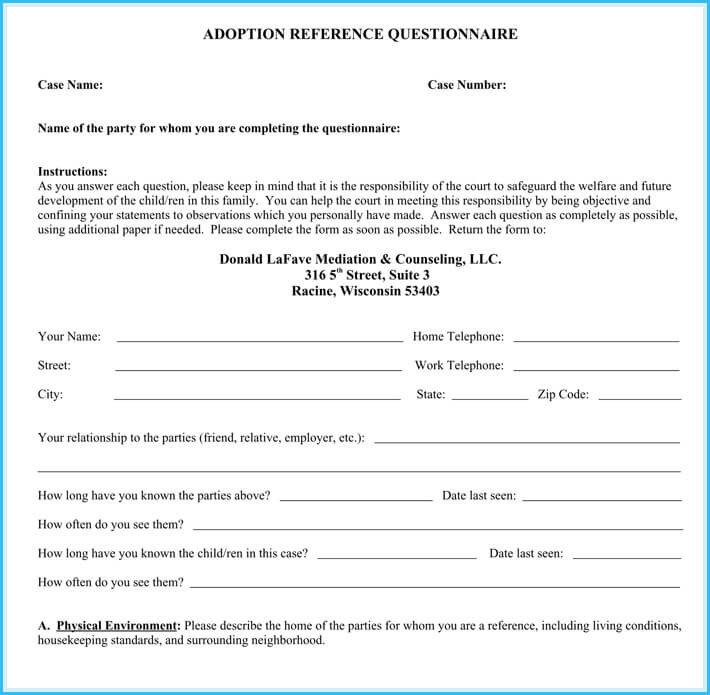 Adoption Reference Letter Sample Letters and Examples