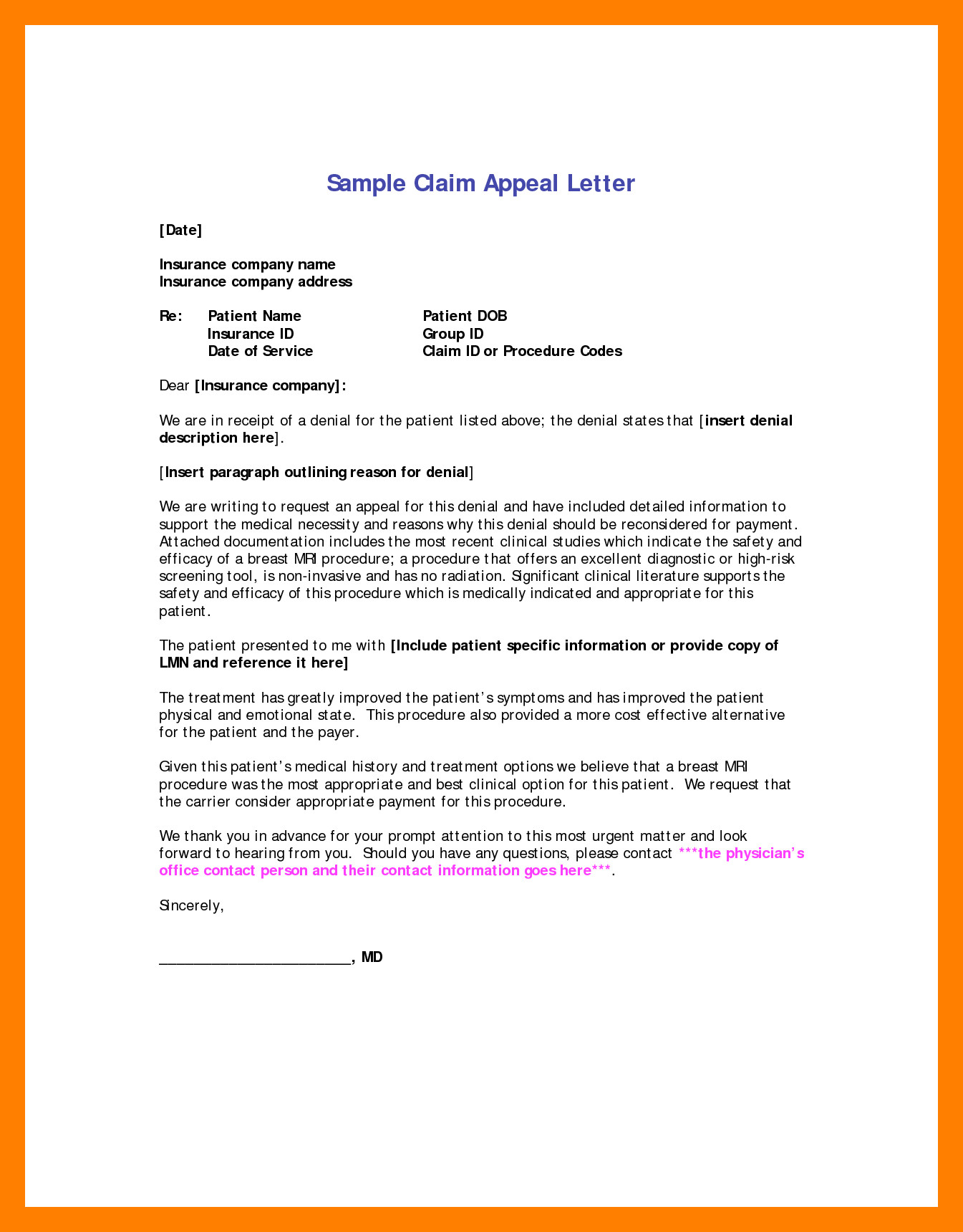 6 sample letter of appeal for reconsideration