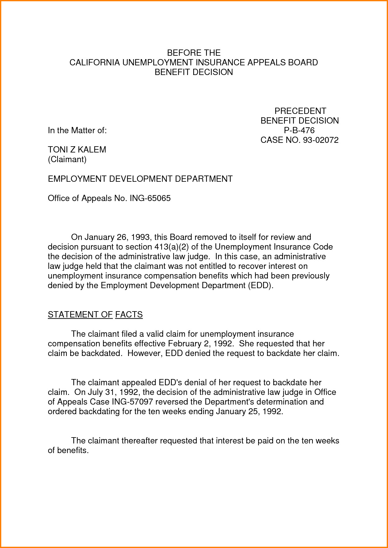 8 sample appeal letter for unemployment denial