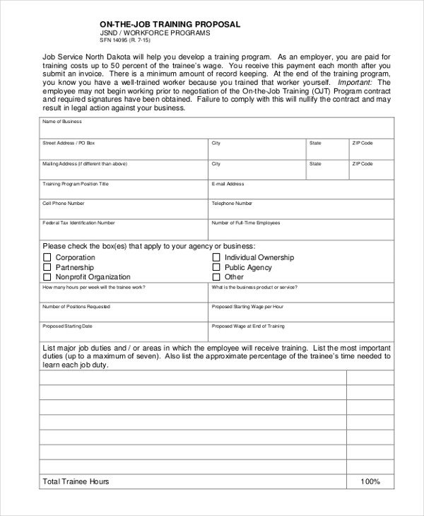 Job Proposal Template 24 Free Word PDF Document