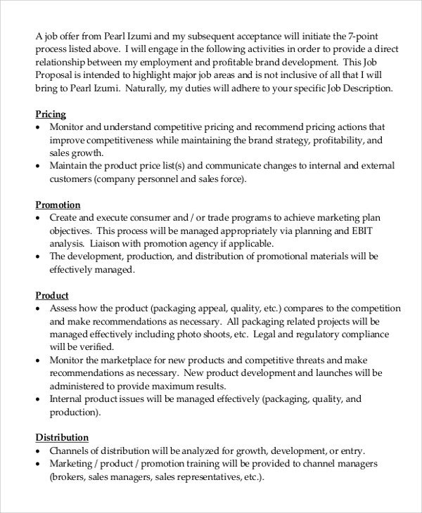 Sample Job Proposal 5 Examples in word pdf
