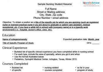 Nursing Student Resume
