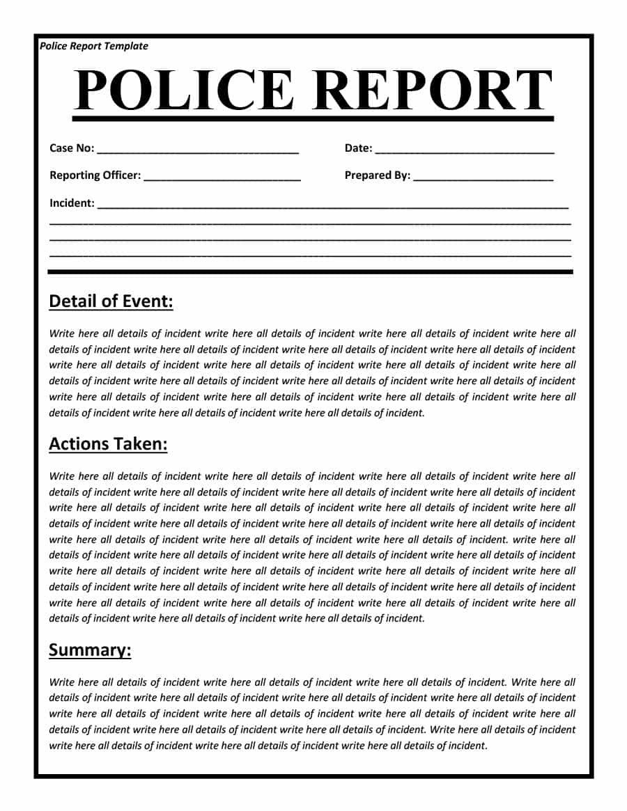 20 Police Report Template & Examples [Fake Real]