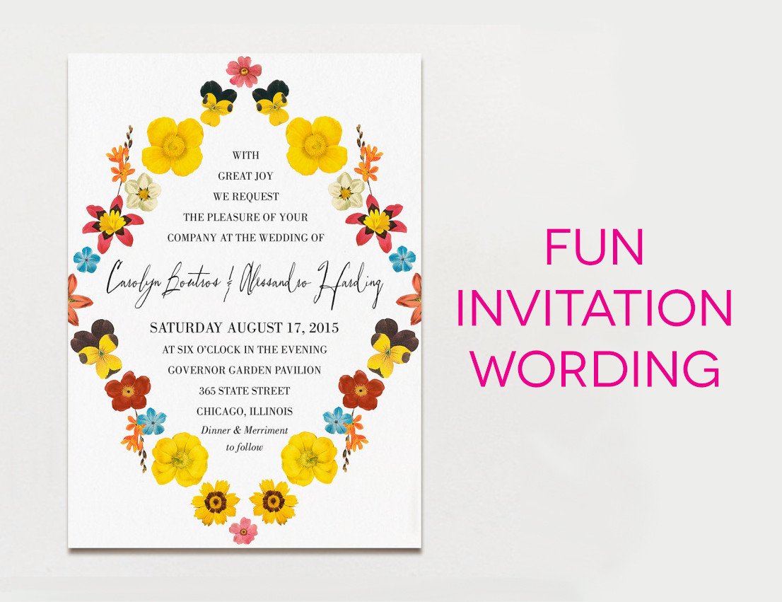 15 Wedding Invitation Wording Samples From Traditional to Fun