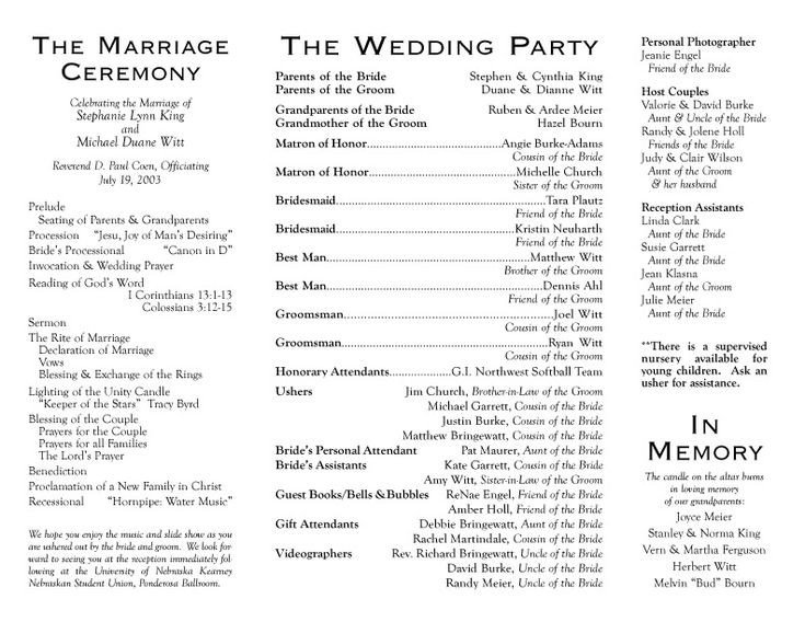 1000 ideas about Wedding Programs Wording on Pinterest