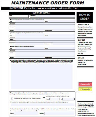 Sample Work Order Form 8 Examples in Word PDF