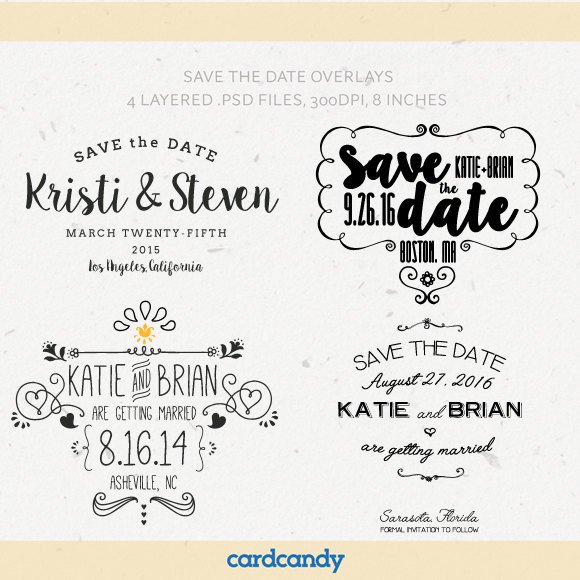 Digital Save The Date Overlays Wedding Card