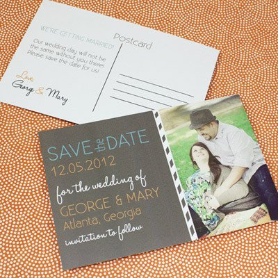 Save the Date Postcard Template with & Chalkboard