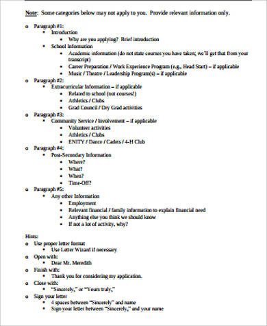 Cover Letter for Scholarship 5 Examples in Word PDF