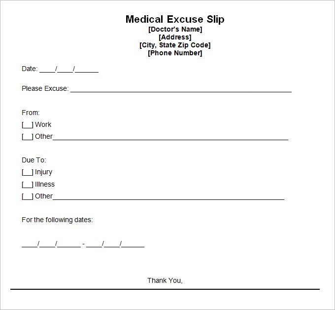 9 Doctor Excuse Templates PDF DOC