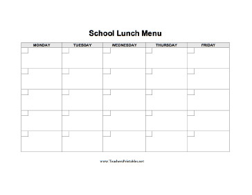 School Lunch Menu