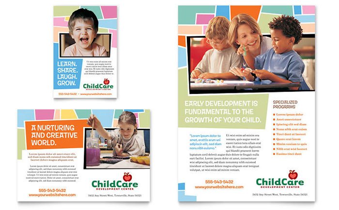 Preschool Kids & Day Care Flyer & Ad Template Design
