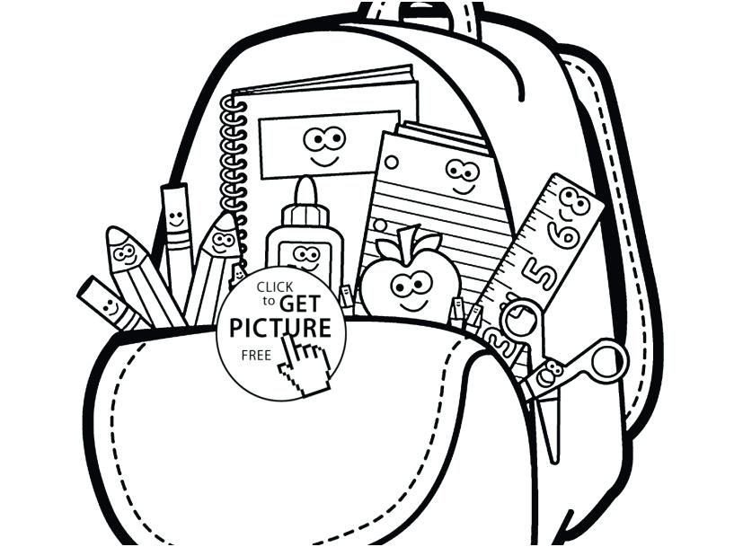 School Supplies Coloring Page Back To School Coloring