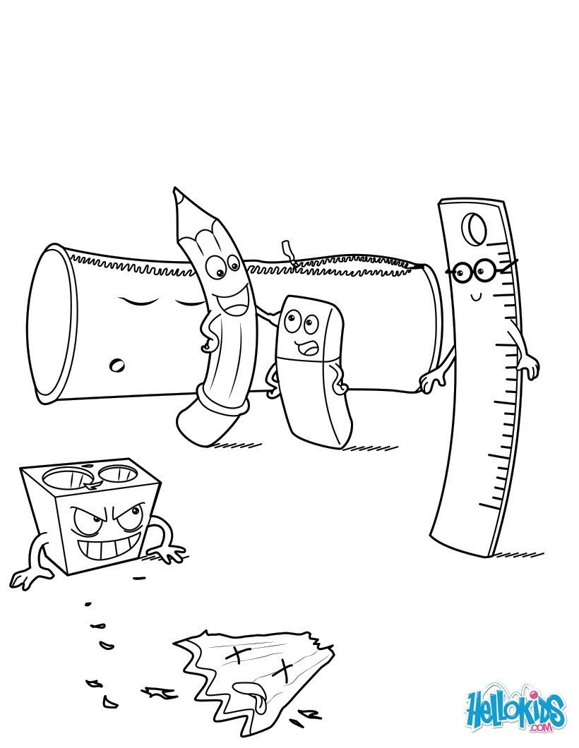 School supplies coloring pages Hellokids